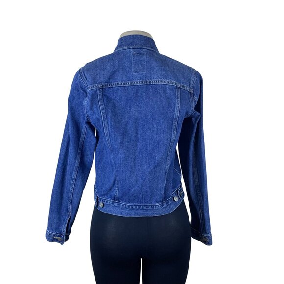 Gap Denim Blue Women's Classic Fitted Trucker Jacket Versatile Casual Style Sz M - Picture 3 of 9